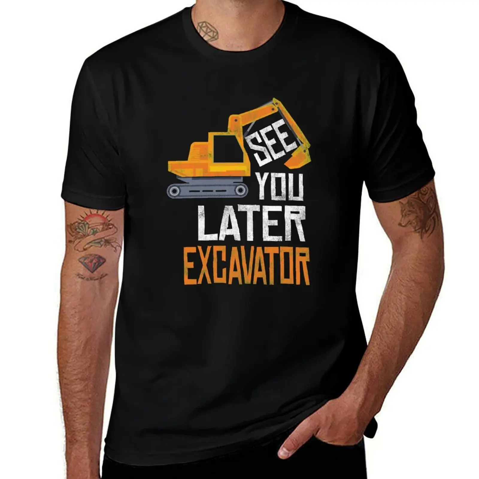 

See You Later Excavator Shirt Toddler Boy Distressed T-Shirt t shirts for man cotton funny anime tshirt T-Shirt