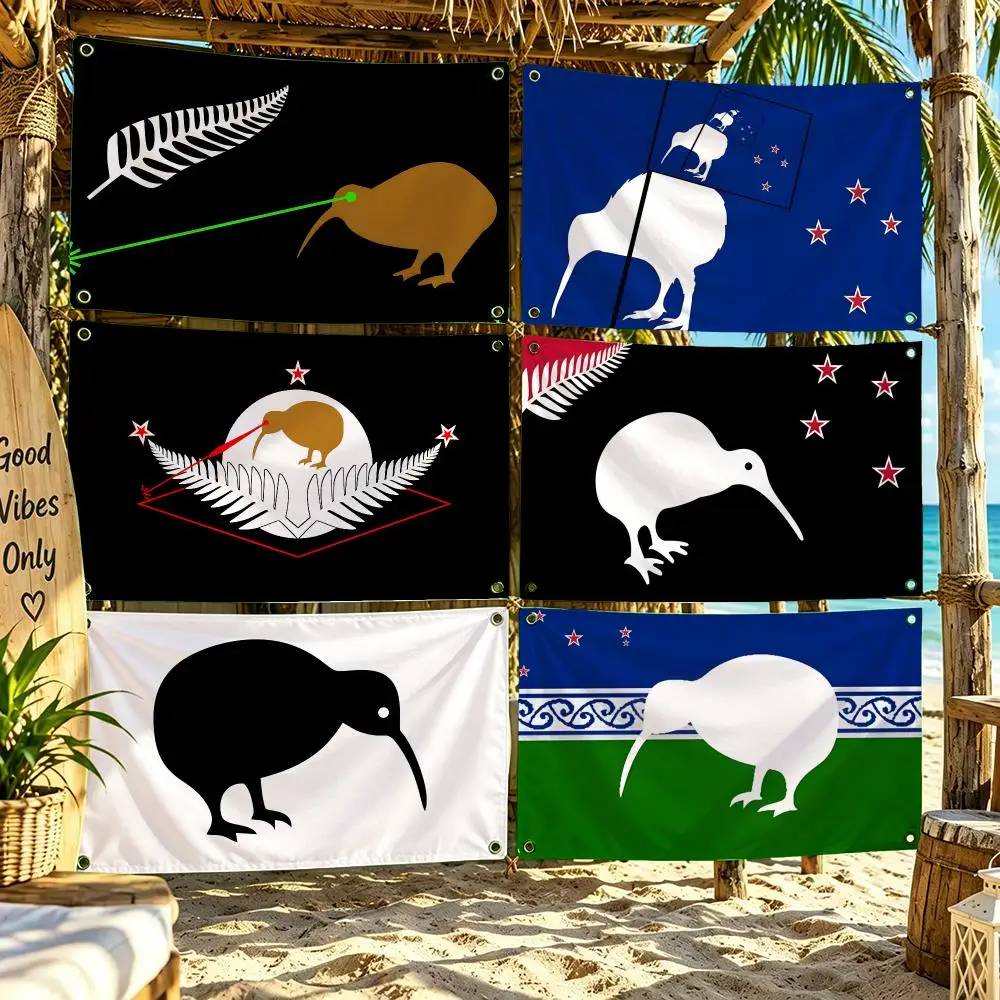 Laser Kiwi bird Meme Flags For Outdoor Party Home Living Room Bar Bedroom Decoration Soft Durable Tapestry Skin-friendly