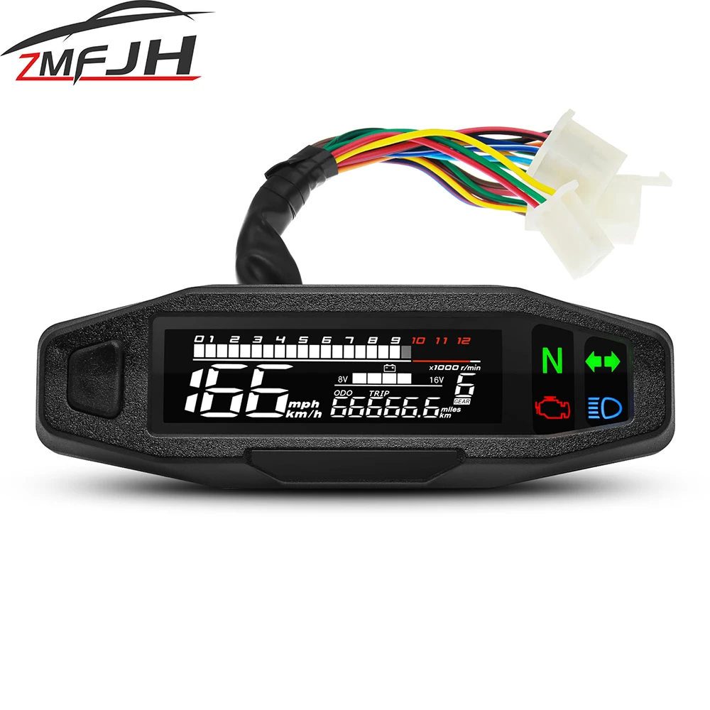 Ein neuer Universal Moto RPM Tachometer Tachometer Geschwindigkeitsmesser Tacho Meter Digitaler Kilometerzähler Instrument Sensor Set für Motorrad