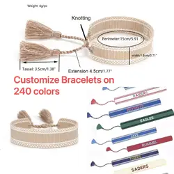 Customization Woven Bracelets for Family Team Birthday Wedding Events Tourism Concert Wholesale