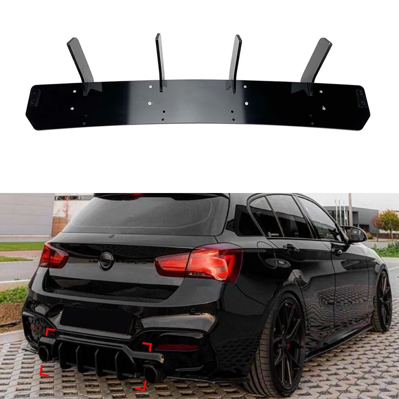 

Car Rear Bumper Diffuser Lip Splitters Spoiler Rear Bumper Protector Guard For BMW 1 Series F20 LCI M140i 2017-2019