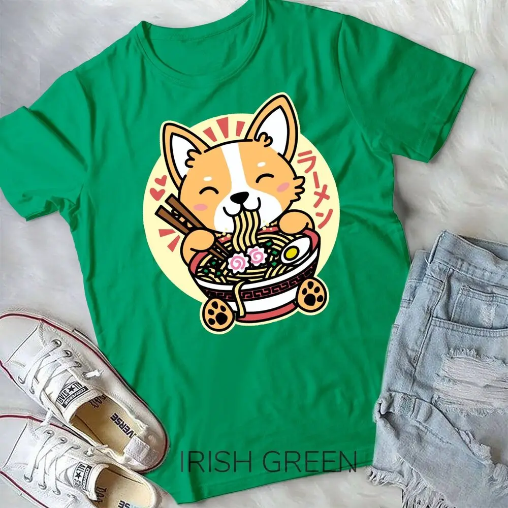 Kawaii Ramen Cute Anime Dog Corgi Japanese Noodle Unisex T-shirt