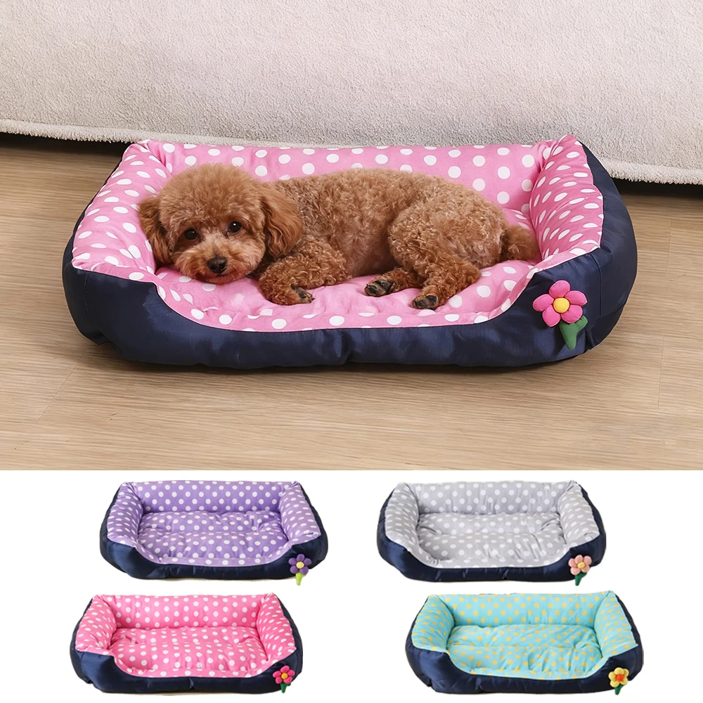 Cama sofá suave para perros pequeños y gatos tapete cuadrado cálida - imagen 3