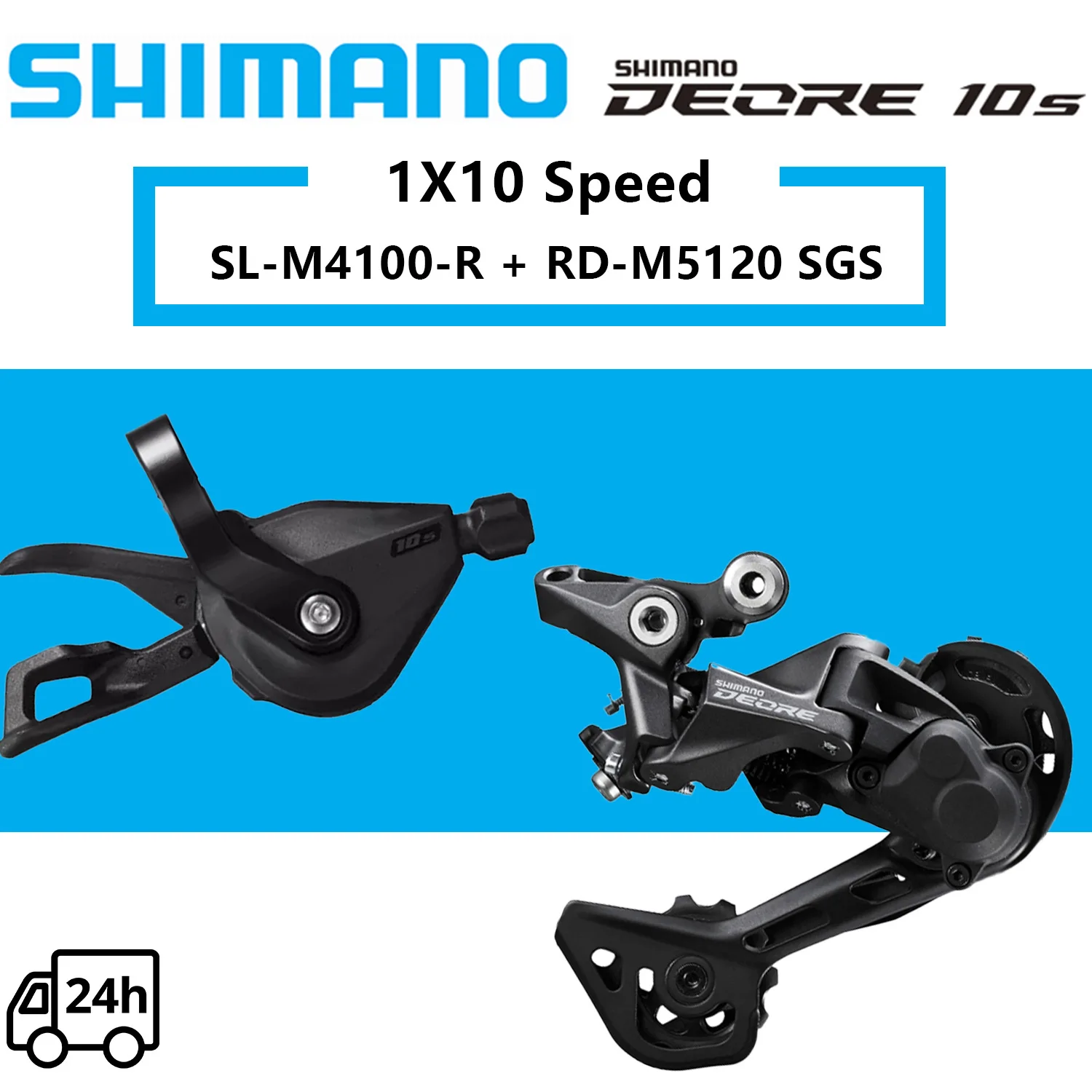 SHIMANO DEORE 10 Speed Groupset M4100 Shifter SL-M4100-R RD-M5120 RD-M4120 Rear Derailleur RD-M5120-SGS Original Parts view 3