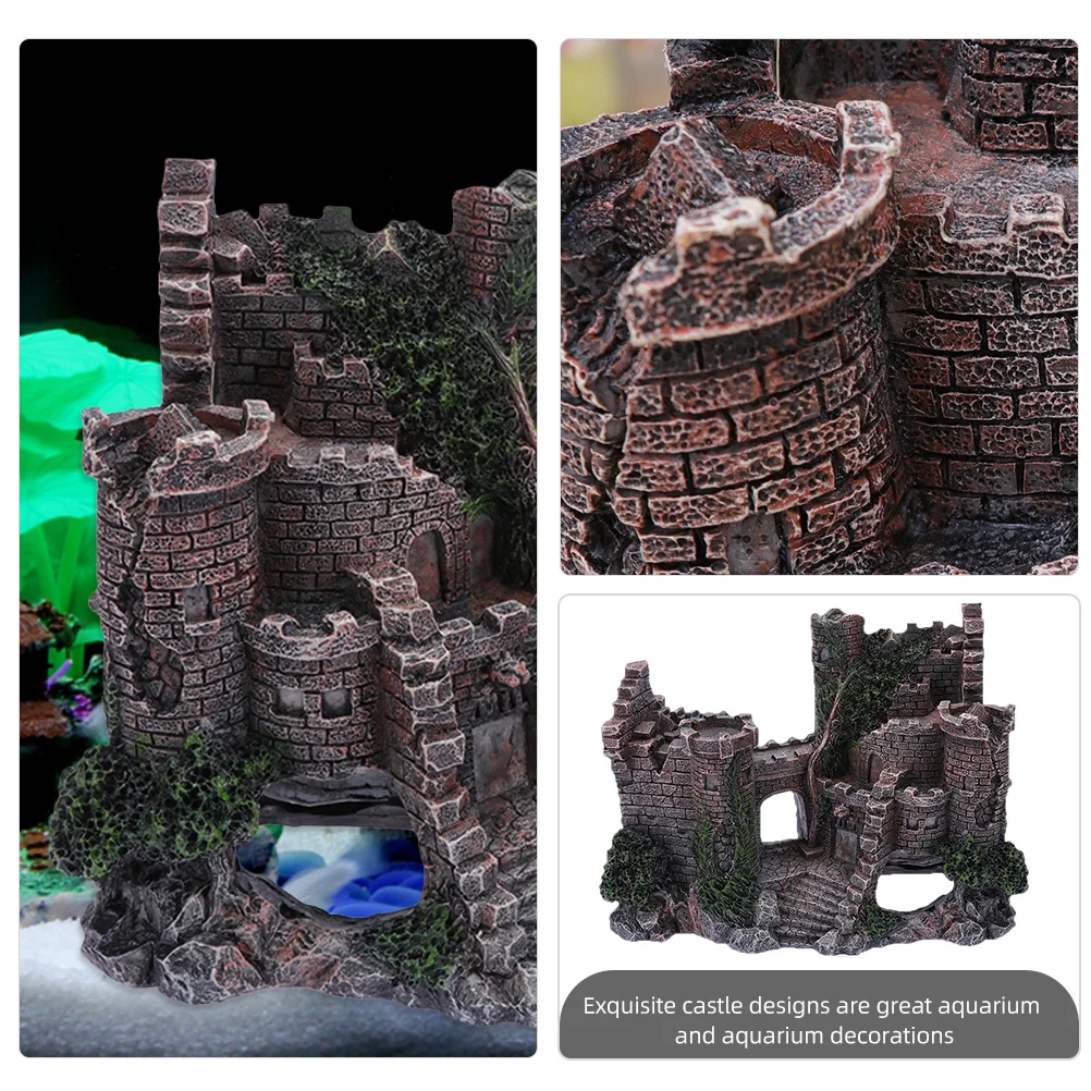 

Fish Tank Castle Ornament Resin Aquarium Decor Underwater Landscape Castle Adornment Fish Tank Decoration Resin Craft