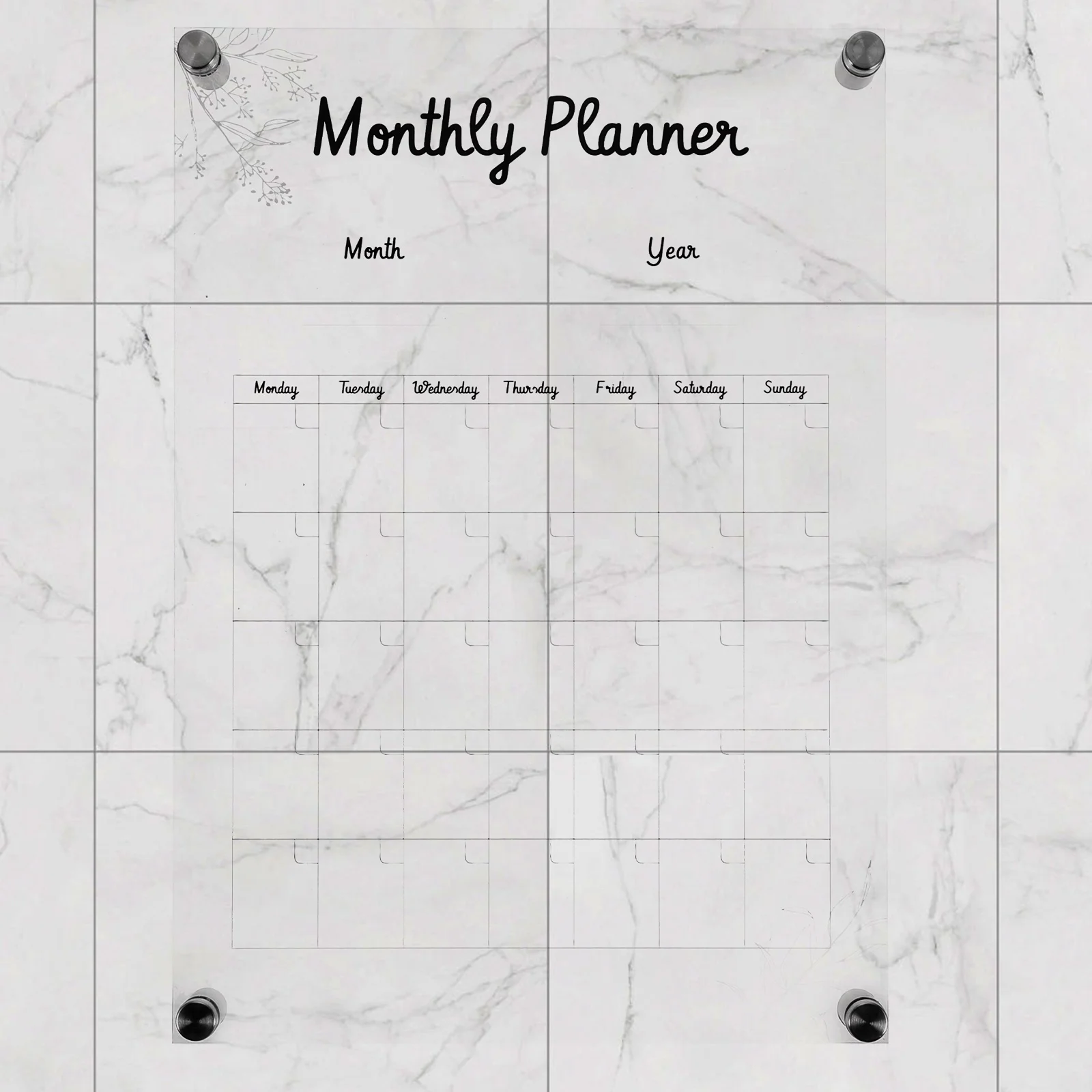 

1Set Erasable Acrylic Message Board Wall Hanging Sign Transparent Door Planner for Home Office Cafe Decorative Memo Board