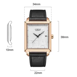 Luxury Dress Watch Men Miyota 9015 Automatic Self-Wind Mechanical Wristwatches Top Brand Rectangle Business Watch New 2022 CIRNI