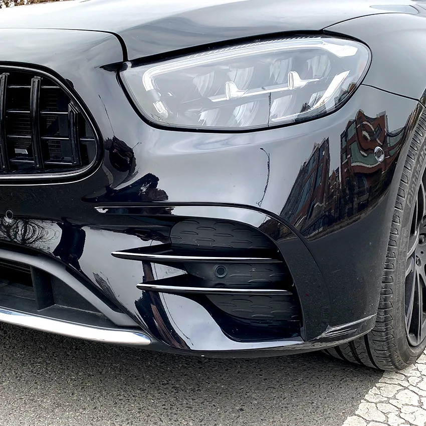 

Для Mercedes-Benz E-Class W213 E260 E300 E53 2021-2023: Декоративная накладка-сплиттер на передний бампер из ABS, 2/4/6 шт.