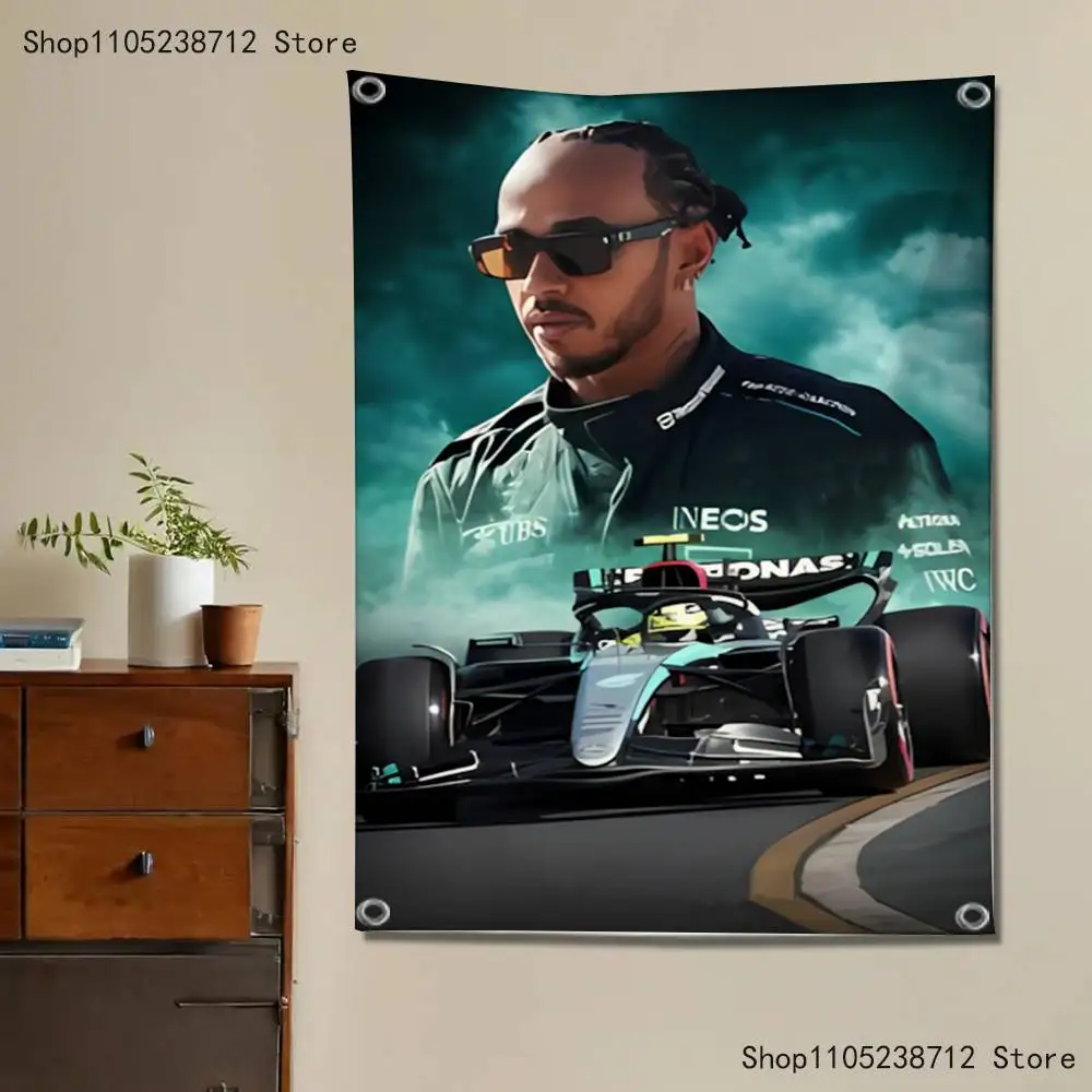 Racing 44 L-Lewis H-Hamilton Flag Tapestry Banner For Bedroom Outdoor Living Room Restaurant Bar Wall Decor Party view 4