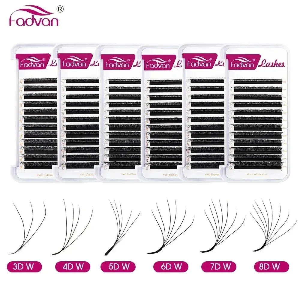 FADVAN W Shape 3D/4D/5D/6D/7D/8D Eyelash Extensions Automatic Flowering Natural Soft Premade Fans Faux Mink Lashes