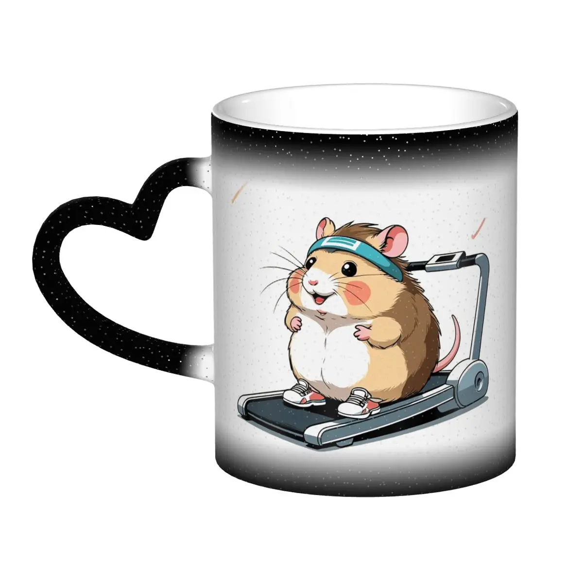Cardio Hamster Athlete On A Treadmill Mug Funny Ceramic Coffee Cups Tea Mugs Milk Cup Drinkware Gifts for Woman Man