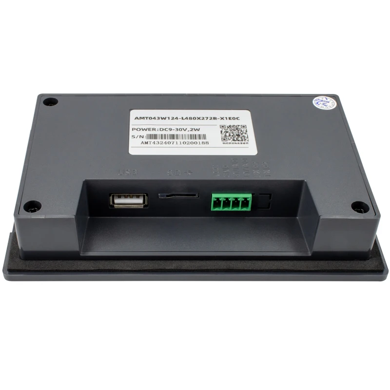 산업용 PLC 제어 ARM9 CPU 16M RS232/RS485 DC9–30V용 4.3인치 터치스크린 HMI AMT043 시리즈
