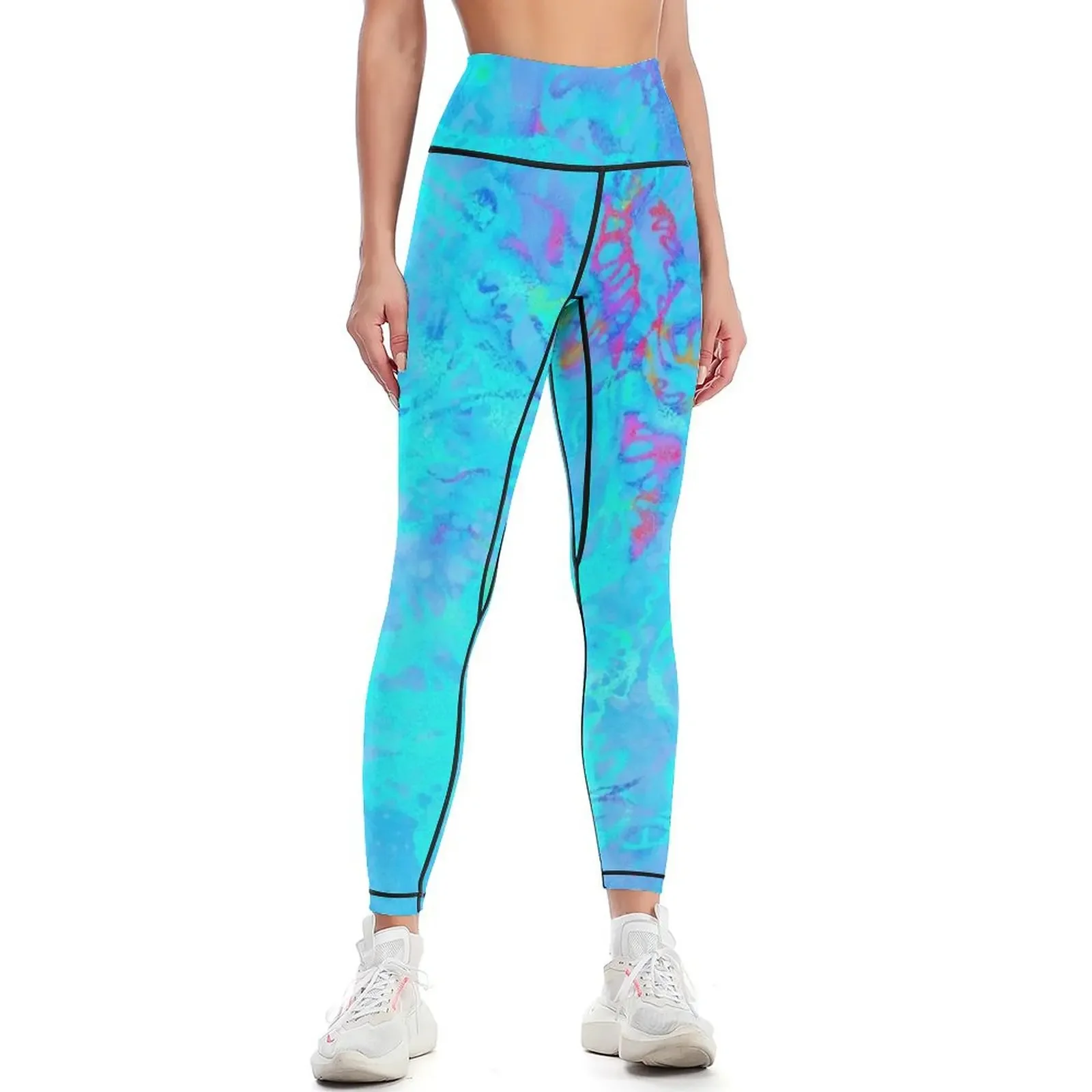 

Liquid Mind in turquoise Leggings Women's high waist leggins push up woman sportswear for gym flared Womens Leggings