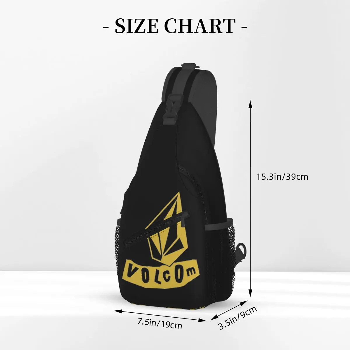 Volcom Logo Chest Bag Men Sling Crossbody Backpack Chest Bag Travel Hiking Daypack Shoulder Bag