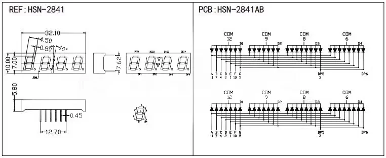 5 Stück Digitalröhren-Display 0,28 0,36 0,4 0,56 Zoll LED 7-Segment Gemeinsame Anode/Kathode 1 2 3 4 Bit Rot Blau Weiß Grün Gelb – Detail 13