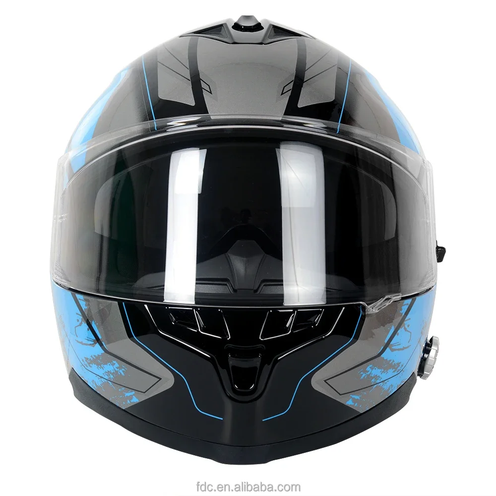 DOT BM22 Full Face Wireless 1000M 6 ciclisti con supporto radio FM Protezione casco Bluetooth per moto intelligente