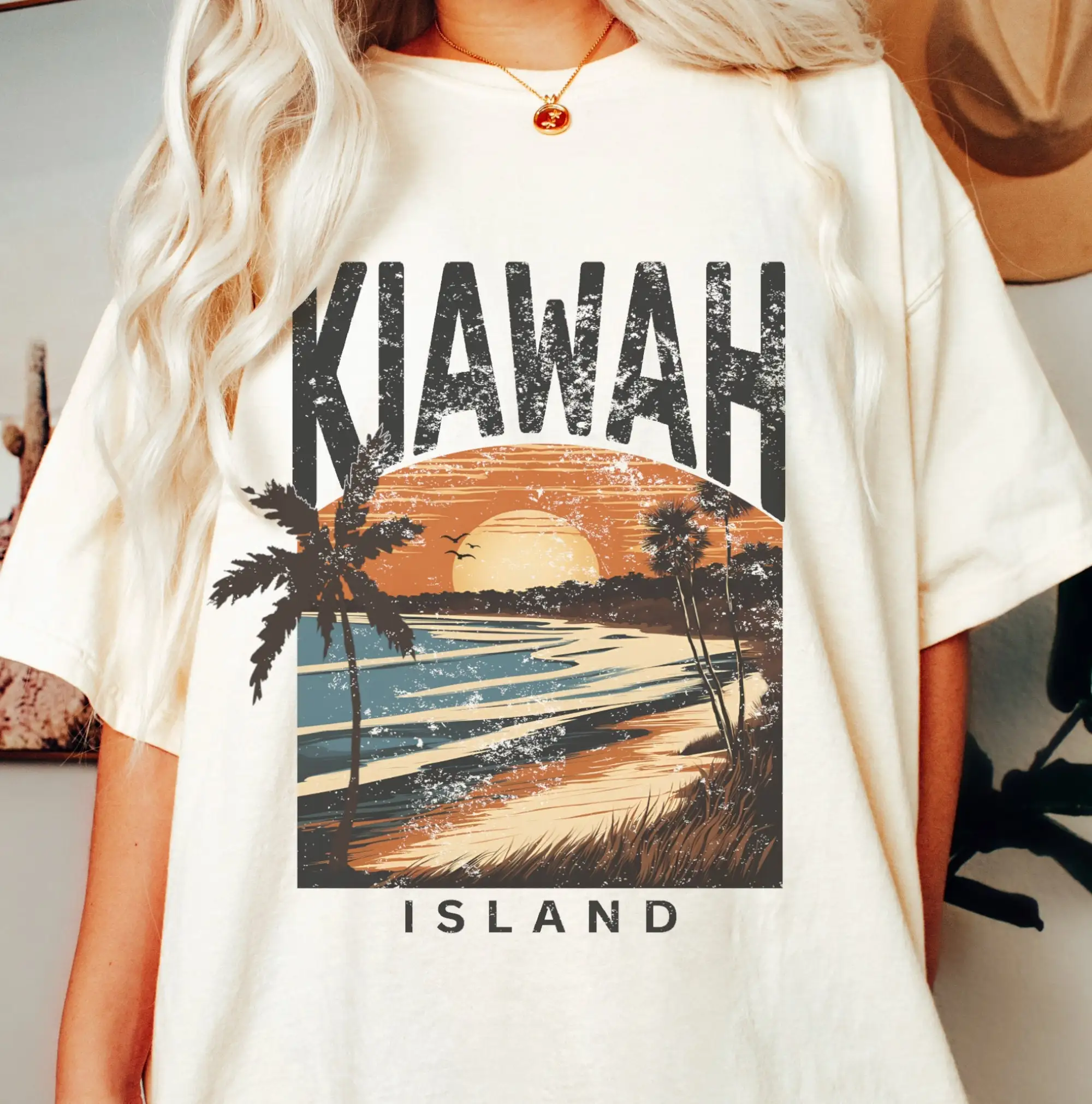 Retro Kiawah Island T Shirt South Carolina Beach Charleston