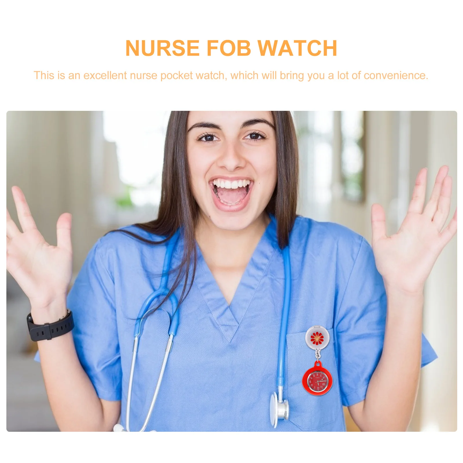 1 قطعة ساعة ممرضة فوب كليب على ساعة معلقة مع براعة ممتازة هدية عملية للممرضات ممرضة الساعات للنساء