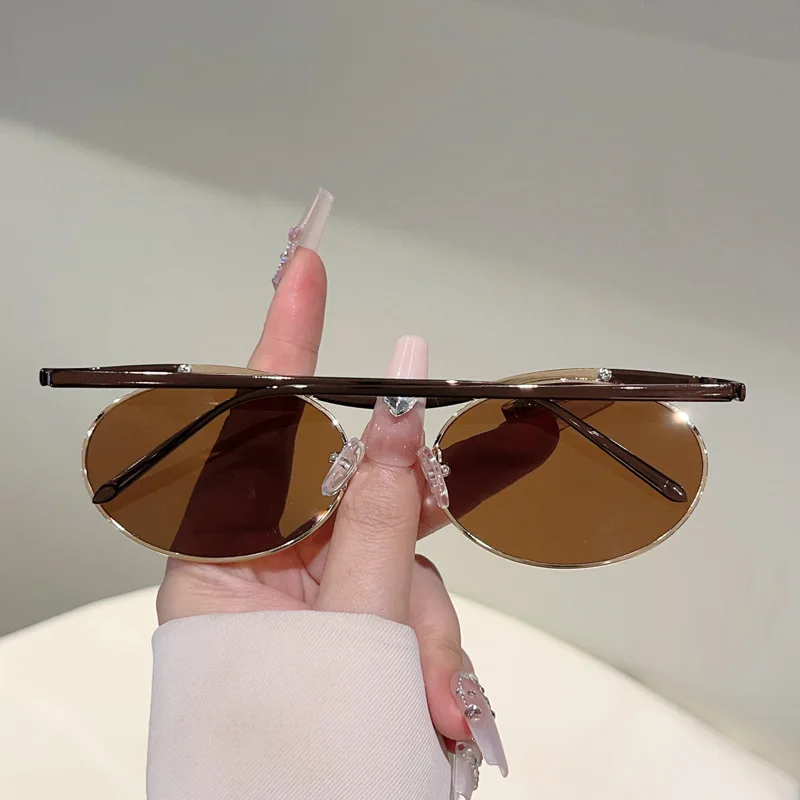 Vintage Kleine Runde Legierungs-Steampunk-Sonnenbrille für Männer Neue Mode Gradient Gothic Punk Sonnenbrille für Frauen Trendige Fahrbrille – Detail 13