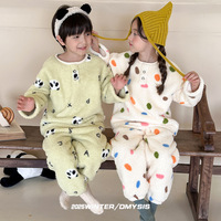 Kids Sleepwear Winter Fleece Children's Thermal Loungewear Set Boys Girls Underwear Set Warm Teenager Homewear Clothing