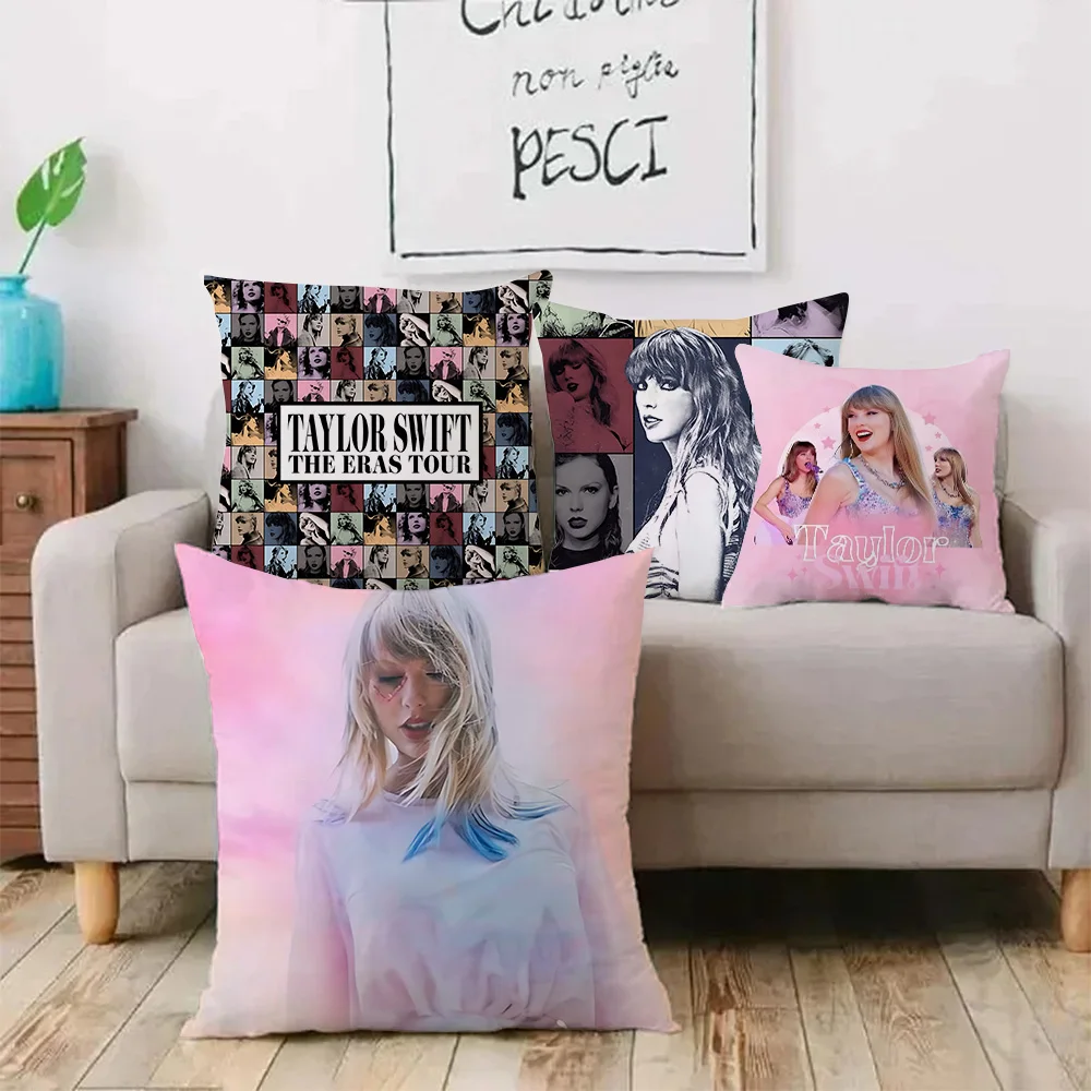 Pillow Covers Cartoon T-Taylors Sofa Decorative Home Double-sided Printing Short Plush Cute S-Swifts Cushion Cover