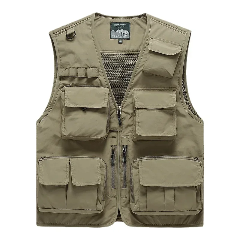 Men Outdoor Waistcoats Climbing Vests Jackets Multi-pocket Fishing Photography  Vests Men Mesh Breathable Vests Coats Size 6XL