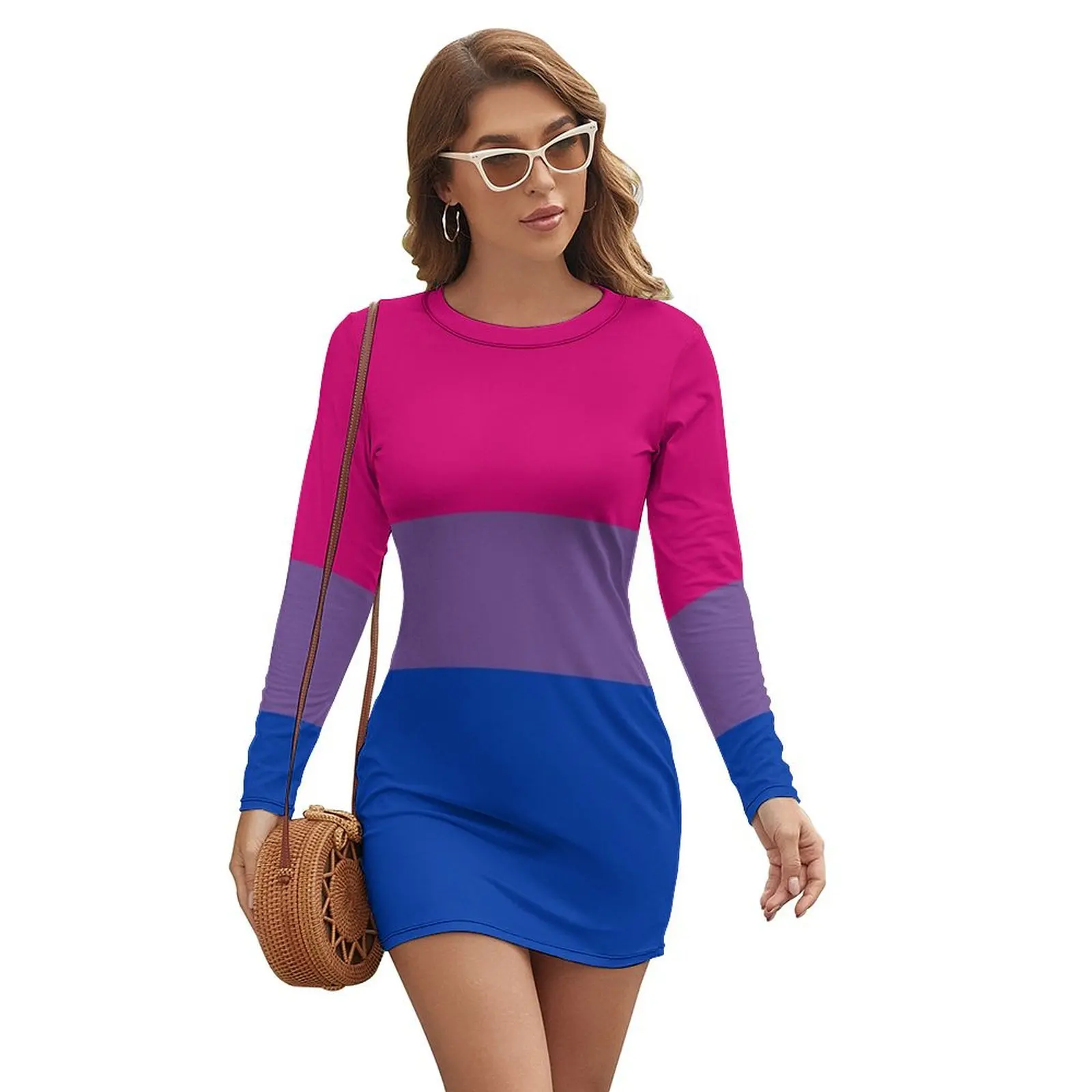 

Bisexual Pride Flag Long-sleeved Dress Dress woman woman dress