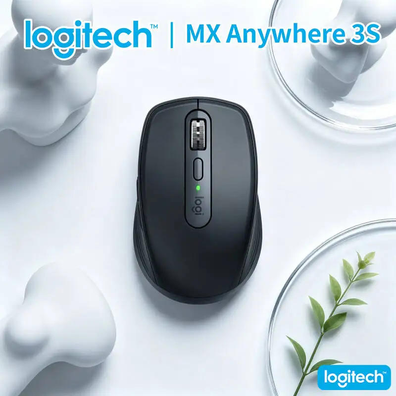 Logitech MX Anywhere 3S Office Mouse - 8000 DPI Darkfield, MagSpeed Scroll, Silent Click, Multi-OS for Retail Studio