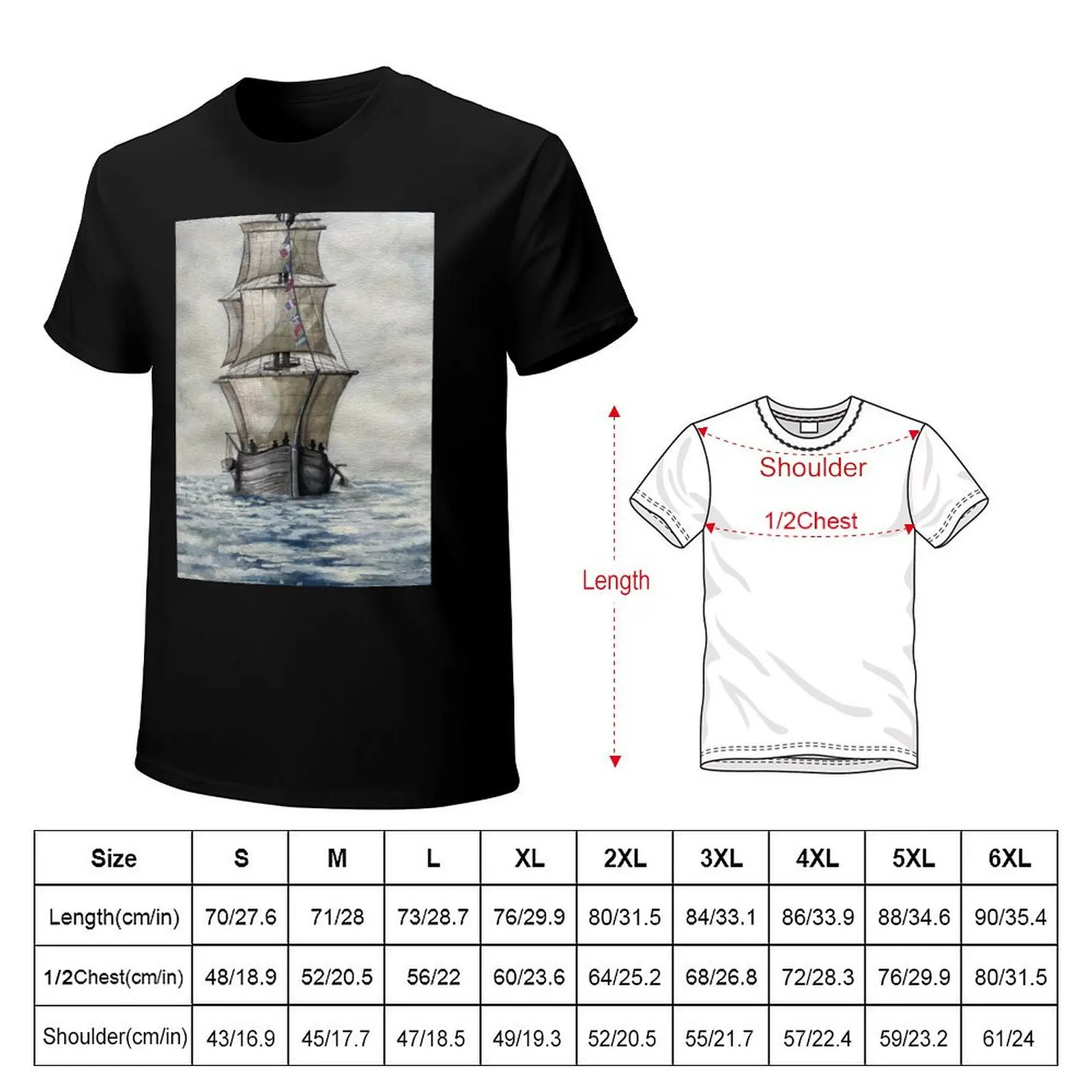 HMS Terror Watercolor T-Shirt anime graphics mens shirts graphic tee