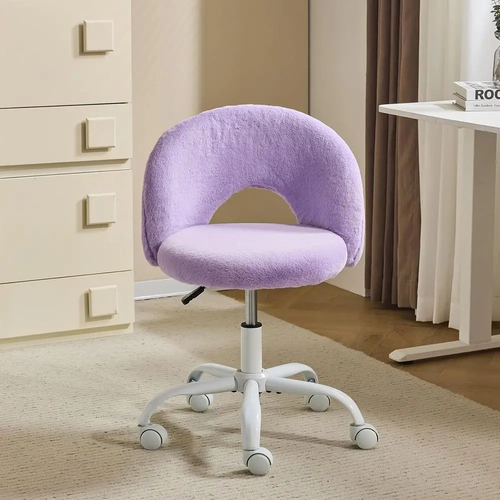 

Small Vanity Chair with aux ur Wheels or Girls,Cute Adjustable Height ArmlOice Desk Chair,360°Swivel Comy Rolling or Study