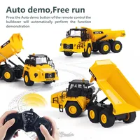1/18 RC Truck Dumper Tractor Huina 1553 Excavator Crawler 9Ch 2.4G Radio Controlled Car Electric Vehicle Model Toys for Boy Gift