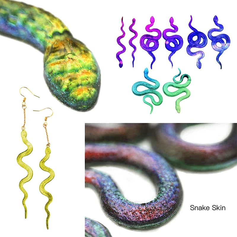 Snake Earring Resin Mold,Silicone Epoxy Resin Casting Molds For Crafts DIY,Jewelry Making,Stud Earring,Pendant,Key Chain