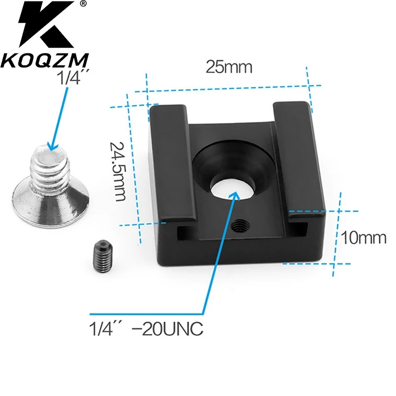 Cold Shoe Mount Adapter Base with 1/4\