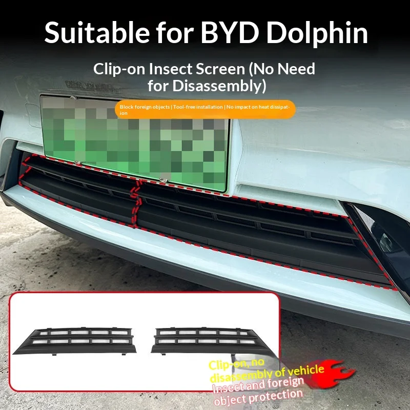 For BYD Dolphin Haitun Universal Durable Clip On Car Front Grille Radiator Anti Catkin Protective Mesh Accessories Insect Net