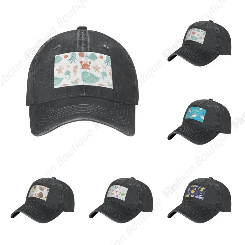 

Hot-Selling Cute Animals Graphics Printing Sunscreen Cowboy Hat Peaked Caps Baseball Caps Trucker Hat Men Women Fashion Caps