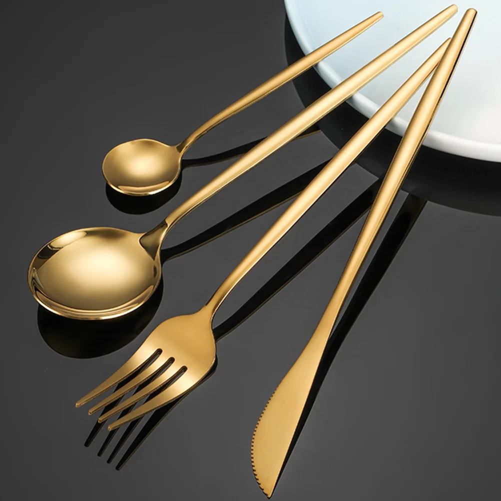 

12pcs Stainless Steel Set Lightweight Cutlery Kitchen Utensils Restaurant Quality Tableware Fork Spoon Home