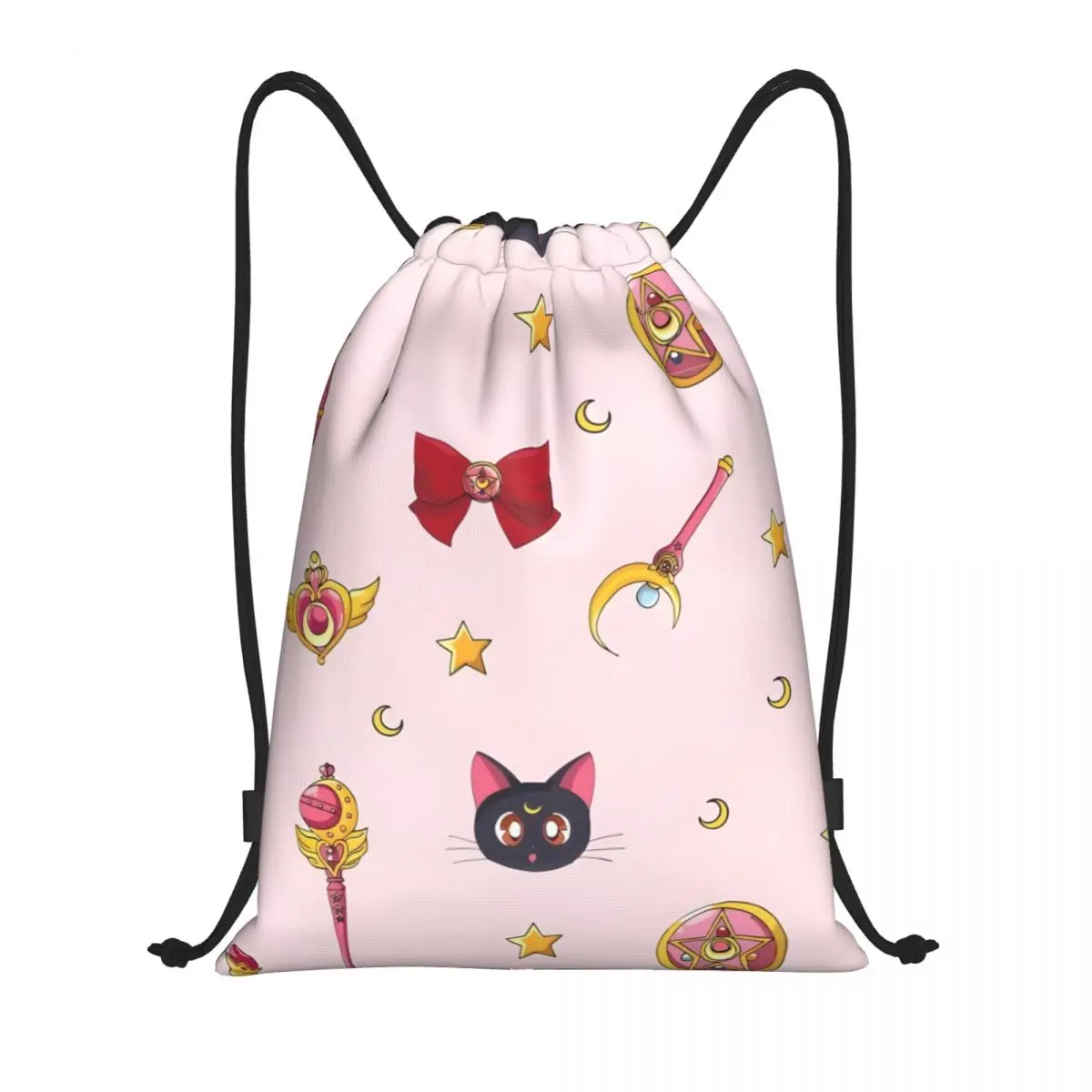 

Sailor-Moon Drawstring Back Pack Bag Travel Storage Package Teenagers Beach Tote Bag School Sport Shoe Bag Portable