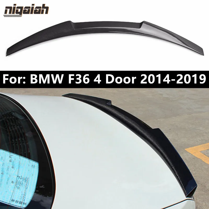 

For BMW F36 Rear Spoiler Carbon Fiber 4 Series 4 Door Sedan 420i 420d 428i 435i 2014-2018 Rear Trunk Roof Wing Spoiler M4 Style