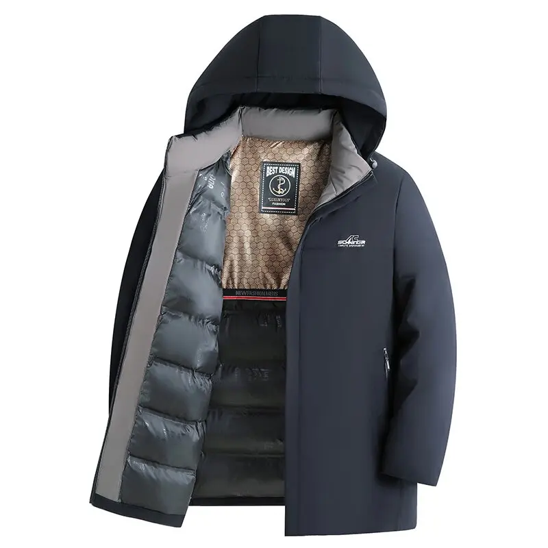 

New Winter Fashion Trend Solid Color Thickened Warm Hooded Cotton-Padded Jacket Men's Loose Sports Windproof Large Size Coat