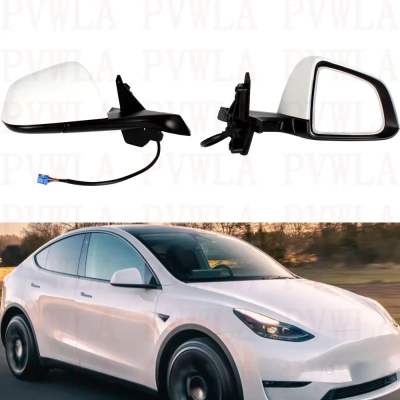 Right Side 13 Pins White Painted Heated Power Fold Mirror 1594112-00-B For Tesla Model Y 2019 2020 2021 2022 2023