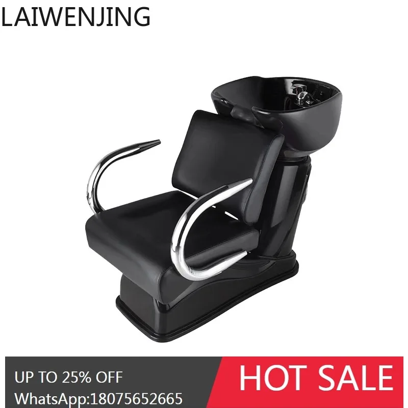 HLZ Semi-Reclining Shampoo Bed for Hair Salon, Specialized for Hair and Beauty Salons, Water Flushing Bed, Sitting Shampoo Chair