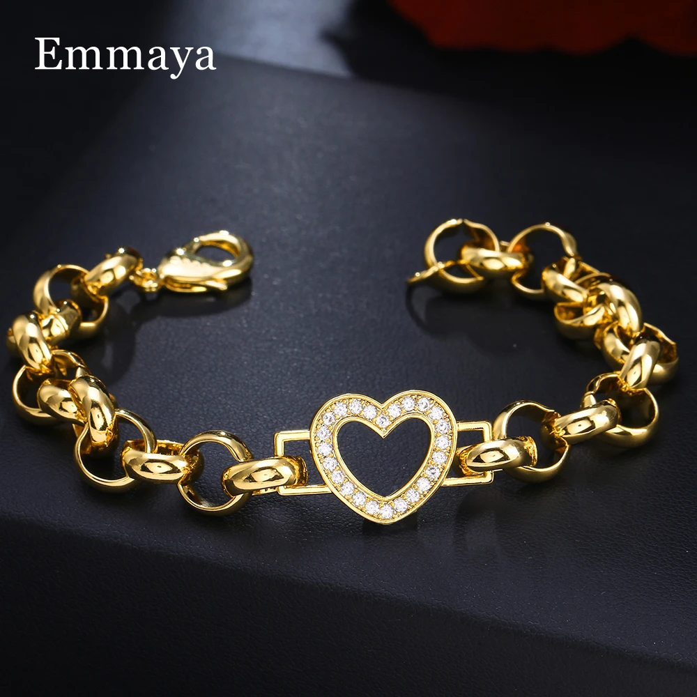 Emmaya New Arrival Charming Gold Color Bracelet Shiny Cubic Zircon Dress-Up For Female Exquisite Jewelry Party Fancy Gift