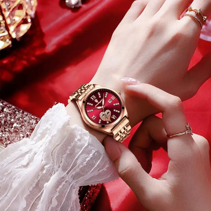 Fashion Rose Gold Women Watches Stainless Stain Steel Ladies Watch Waterproof Quarzt Wristwatch Romatic Girlfriend Gift