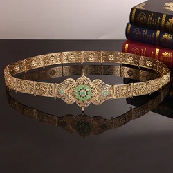 Moroccan Retro Style Bridal Belt Wedding Women Decorated Caftan Waist Chain Palace Style Metal Belt Wedding Party Gift