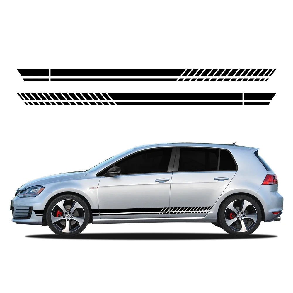 2PCS Car Door Stripe Stickers Vinyl Racing Style Decal For Volkswagen VW Golf 8 7 5 4 6 GTI MK8 MK7 MK5 MK6 MK4 Auto Accessories