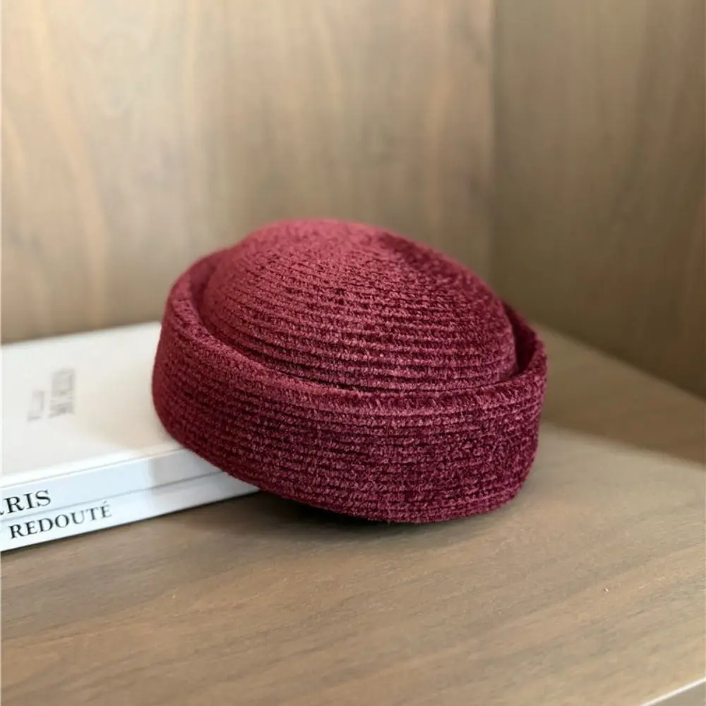 French Style Chenille Pillbox Hat Elegant Fedoras Fedora Hat Versatile Teardrop Medicine Box Hat Cocktail Event