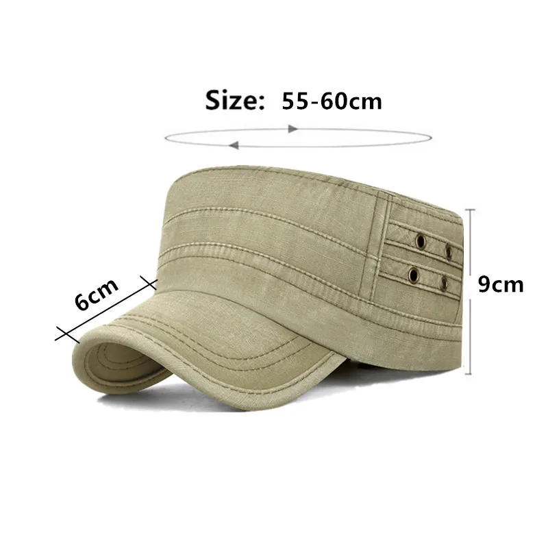 Autumn Retro Vintage Distressed Washable Cotton Military Hats For Men Flat Caps Camping Fishing Hat Men's Cap gorras 모자 кепка