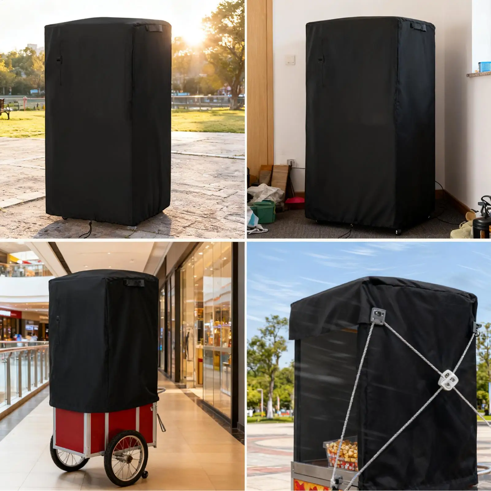 

Popcorn Machine Cover 420D Dustproof Windproof Machine Guard Cart Covers Popcorn Maker Protector For Outdoor Sun Snow Dirt Rain