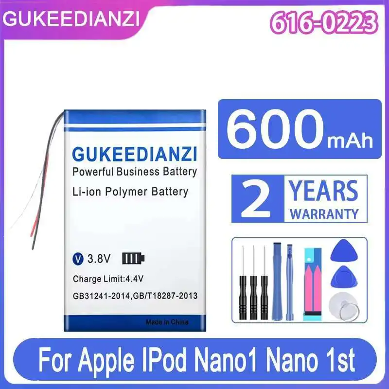 

Для Apple IPod Nano1 Nano 1-го поколения, 616-0223 616-0224, портативный аккумулятор для медиаплеера 600 мАч