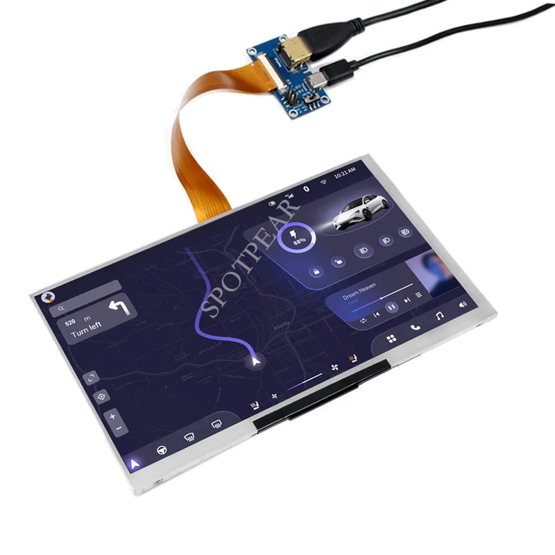 Raspberry Pi 7inch LCD Display Ultrathin screen IPS/QLED Integrated HDMI FFC Cable port 1024×600